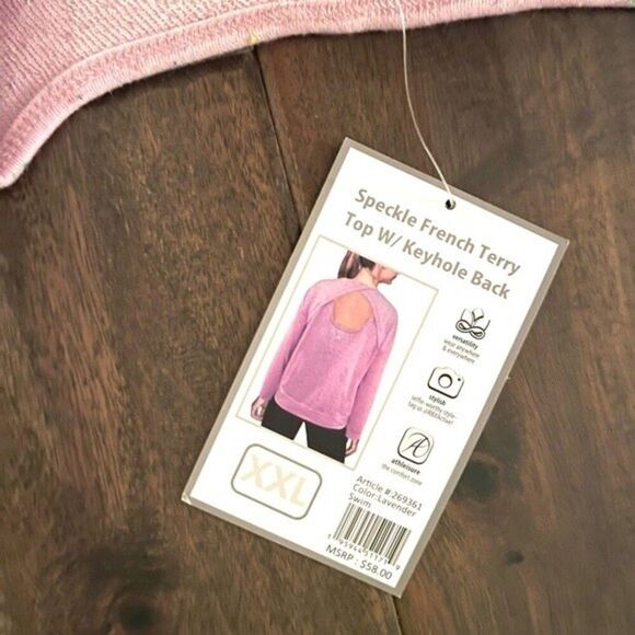 RBX Speckle French Terry Top with Keyhole Back XXL NWT - Picture 4 of 8